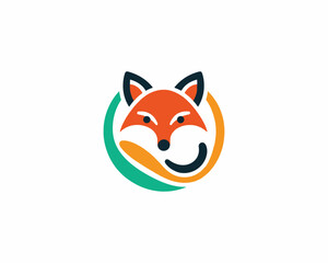 Fox Logo Design Vector Illustration.
