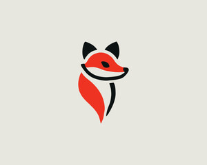 Obraz premium Fox Logo Design Vector Illustration.