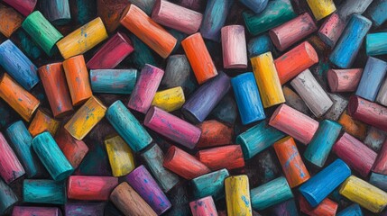 Vibrant chalks, colorful pastels, art supplies, bright colors, creative tools, art equipment