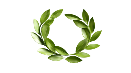 Decorative wreath isolated on transparent PNG. Laurel Wreath. green Wreath.