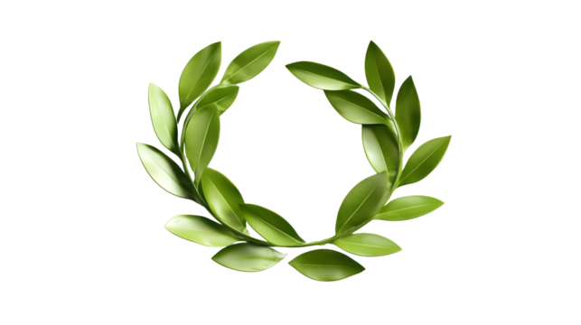 Decorative wreath isolated on transparent PNG. Laurel Wreath. green Wreath. 