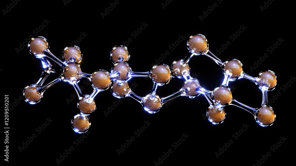 Aufkleber overhead view of a d molecular structure of dna, with glowing connections and clear space for text.