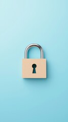 Fototapeta premium Secure Padlock on Blue Background for Conceptual Use