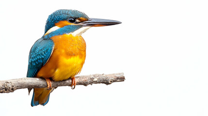 Common Kingfisher Perched on Branch, alcedo atthis, bird, avian, wildlife, nature
