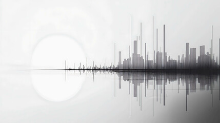 Fototapeta premium Minimalist line art of cityscapes in black and white