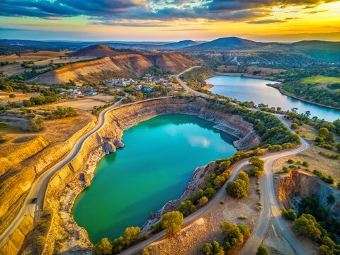 Aerial View: El Dorado, Victoria - Historic Gold Mining Town & Quarry Lake