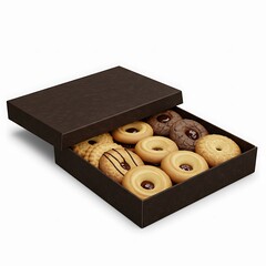 box of cookies isolated on transparent background