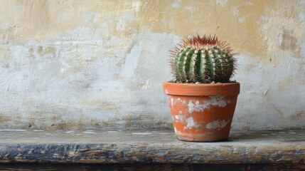 Small cactus in pot. Generative AI