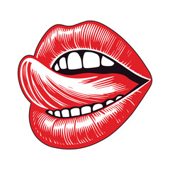 Obraz premium Kissy Lips Vector Illustration Design