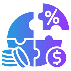 Dividend glyph gradient icon