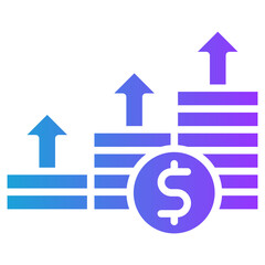 Wealth Growth glyph gradient icon