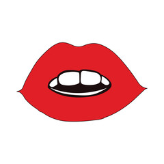 Obraz premium Kissy Lips Vector illustration, Love Lipstick Clipart Design