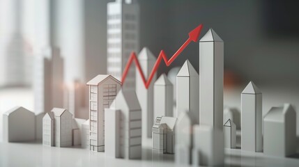 A chart of real estate growth apartment advertisement, Generative AI.