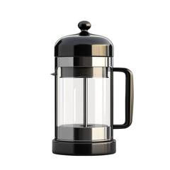 Obraz premium Black French Press Coffee Maker Glass Carafe Brewing Device,