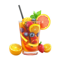 Refreshing Fruit Infused Drink Summer Beverage Glass of Goodness,