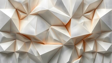 Fototapeta premium Abstract Geometric Beige and White Polygonal Texture