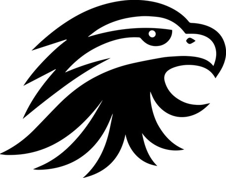 minimalist logo of eagle head vector flat design