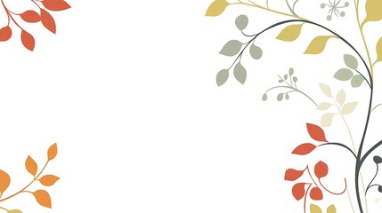 Fototapeta premium Autumnal Leaves and Branches Design Background