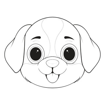 recommend clip art: Head Dog Character Illustration, Coloring Book Page with Dog, Coloring page outline of a cute dog, coloring page with Animal character.