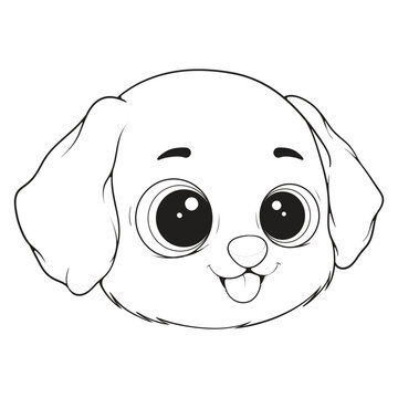 recommend clip art: Head Dog Character Illustration, Coloring Book Page with Dog, Coloring page outline of a cute dog, coloring page with Animal character.