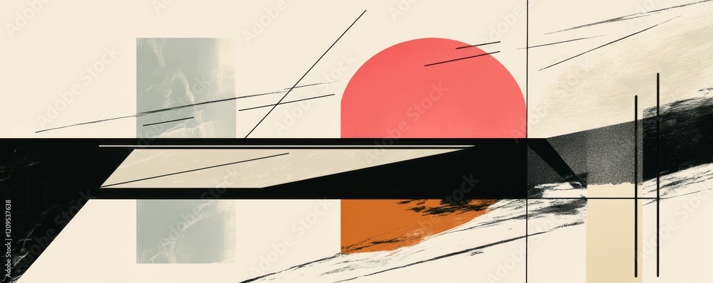 Poster a minimalist composition of lines and shapes, conveying elegance and simplicity in a few strokes.