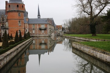 The beautiful French castle of Maintenon with its magnificent park complex.