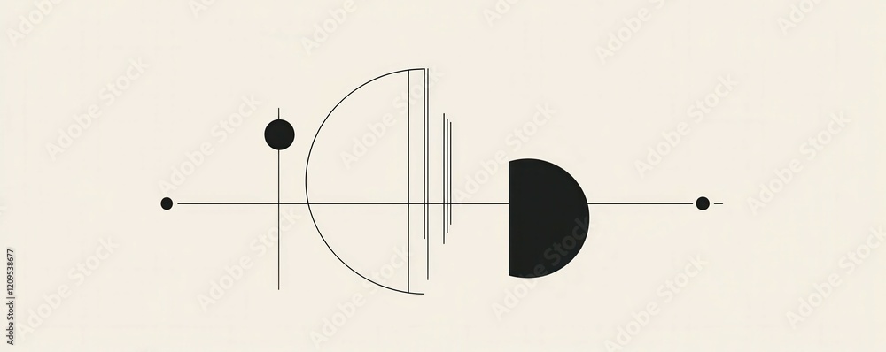 Poster a minimalist composition of lines and shapes.