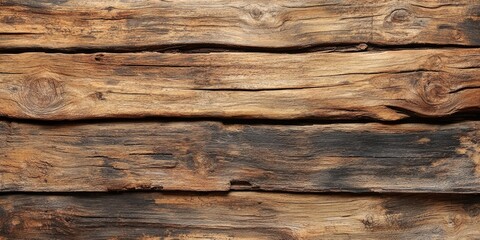 Aged wooden planks with rich browns and subtle grays, positioned horizontally, creating a rustic backdrop with intricate textures and patterns.