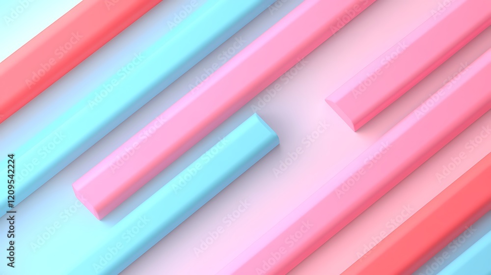 Poster abstract background with colorful rectangles in pink and blue shades creating modern design elements