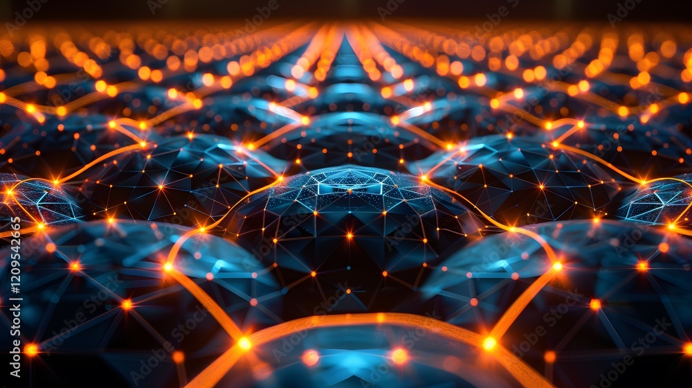 Poster abstract network: digital landscape of interconnected nodes