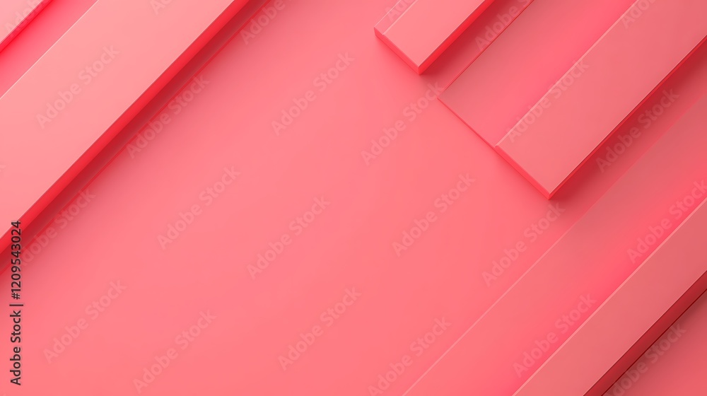 Poster abstract design with vibrant pink geometric shapes on a soft matte background for creative projects 