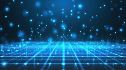 Obraz premium Vibrant abstract blue background with a blurred floor perfect for product display and showcasing modern designs