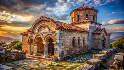 Obraz premium Ancient Church of Saint Mary, Apollonia, Albania - Historical Ruins & Byzantine Architecture