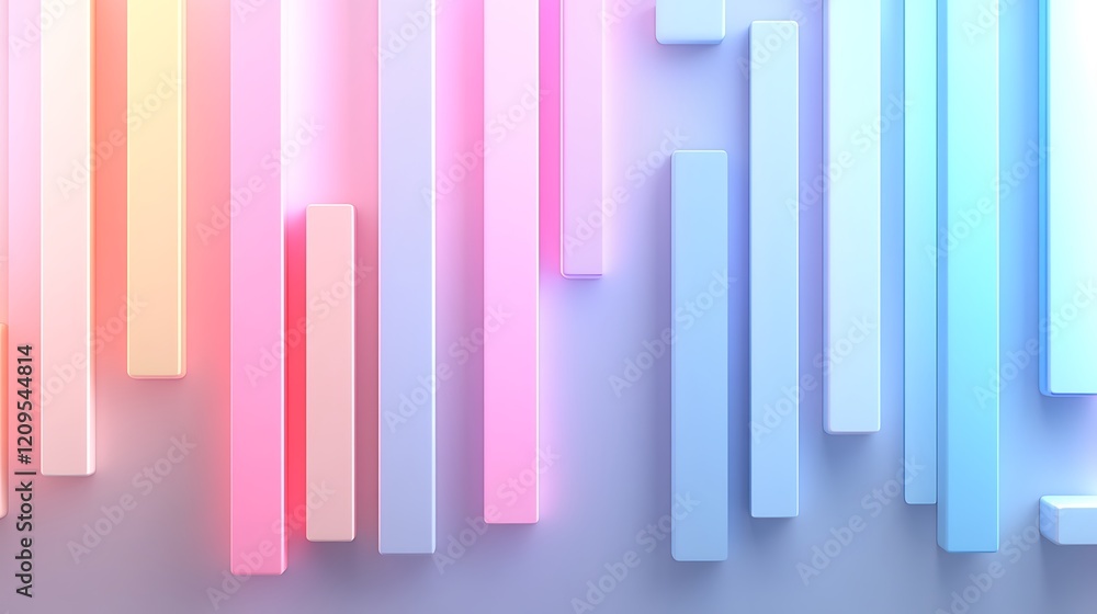 Poster abstract vertical lines in gradient colors of pink and blue creating a modern background for design 