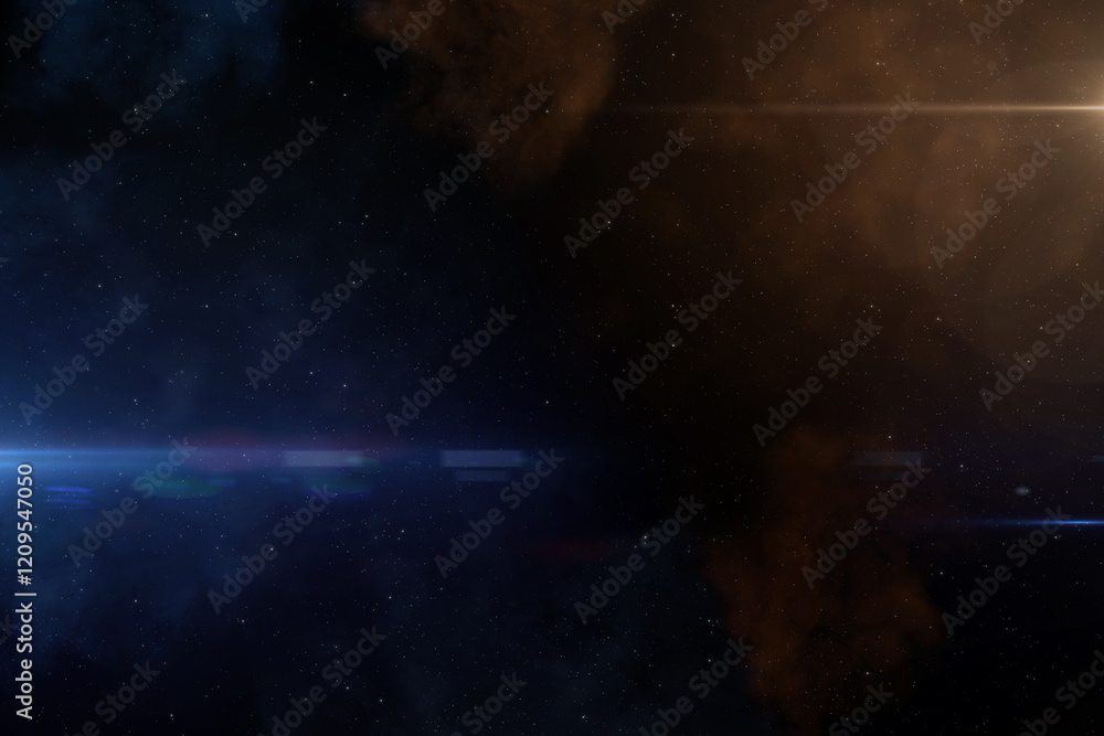 Wall mural nebula and galaxies in space. colorful space with lens flares stars background. space starry templat