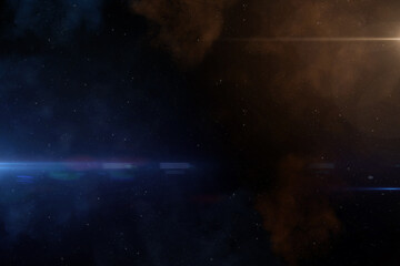 Nebula and galaxies in space. Colorful space with lens flares stars background. Space starry...