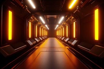 Yellow and red Neon illuminated futuristic backdrop
futuristic sci-fi industrial background