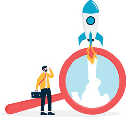 Social media illustration, business concept, web design

