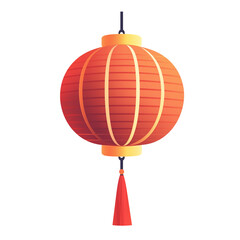 Obraz premium Festive Red Chinese Lantern Hanging Decoration Asian Culture New Year, Transparent Background, Ai Generative Images