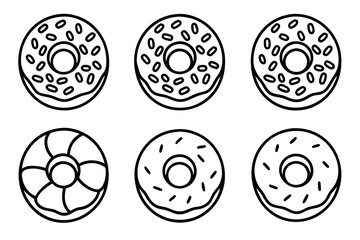 Donut Dreams Clean Line Art Set