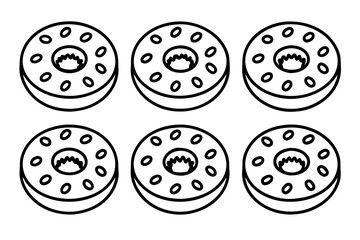 Donut Dreams Clean Line Art Set