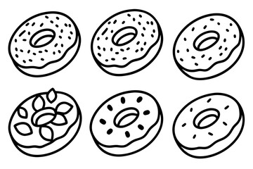 Donut Dreams Clean Line Art Set