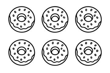 Donut Dreams Clean Line Art Set