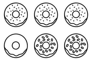 Fototapeta premium Donut Dreams Clean Line Art Set