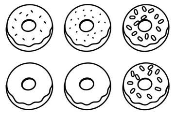 Donut Dreams Clean Line Art Set