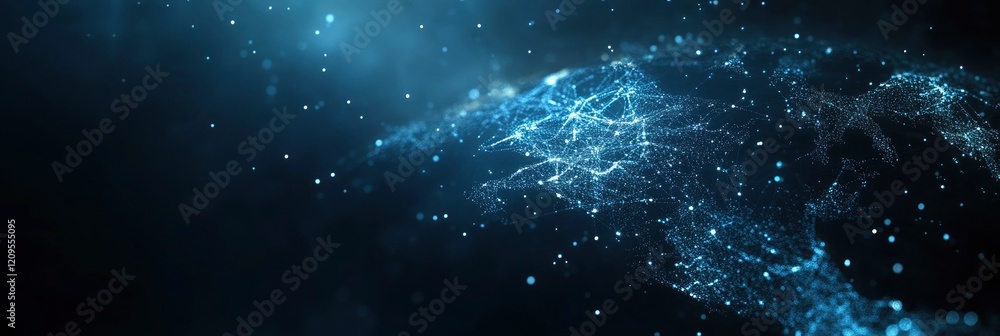 Poster abstract digital earth with glowing connections, global network concept background banner for busine