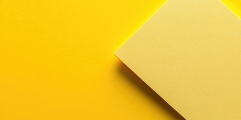 Top view of a vibrant yellow notepad angled against a bright yellow background highlighting ample copy space for creative projects and designs