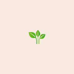 Obraz premium Eco green leaf icon flat vector design.