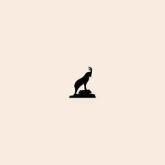 Mountain goat logo icon flat vector design.