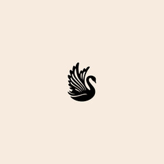 Obraz premium Swan logo icon flat vector design.